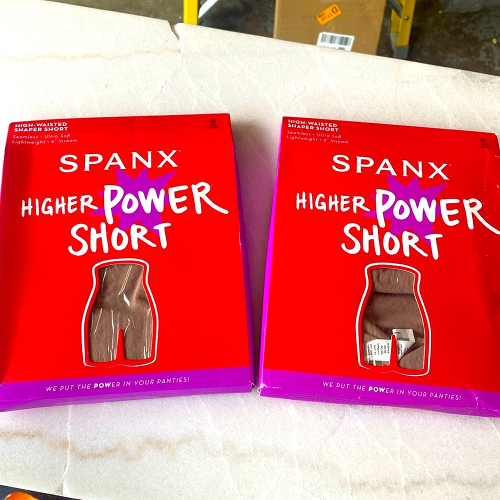 SPANX higher power short lot of 2 Sz M cafe au lait NEW